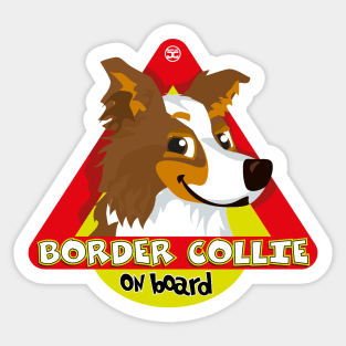 Border Collie On Board - Brown Tricolor Sticker